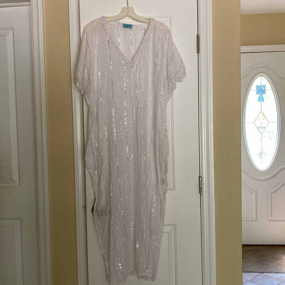 Letarte Hand Made Stunning Sparkling Maxi Oversized Cover Up Never Used